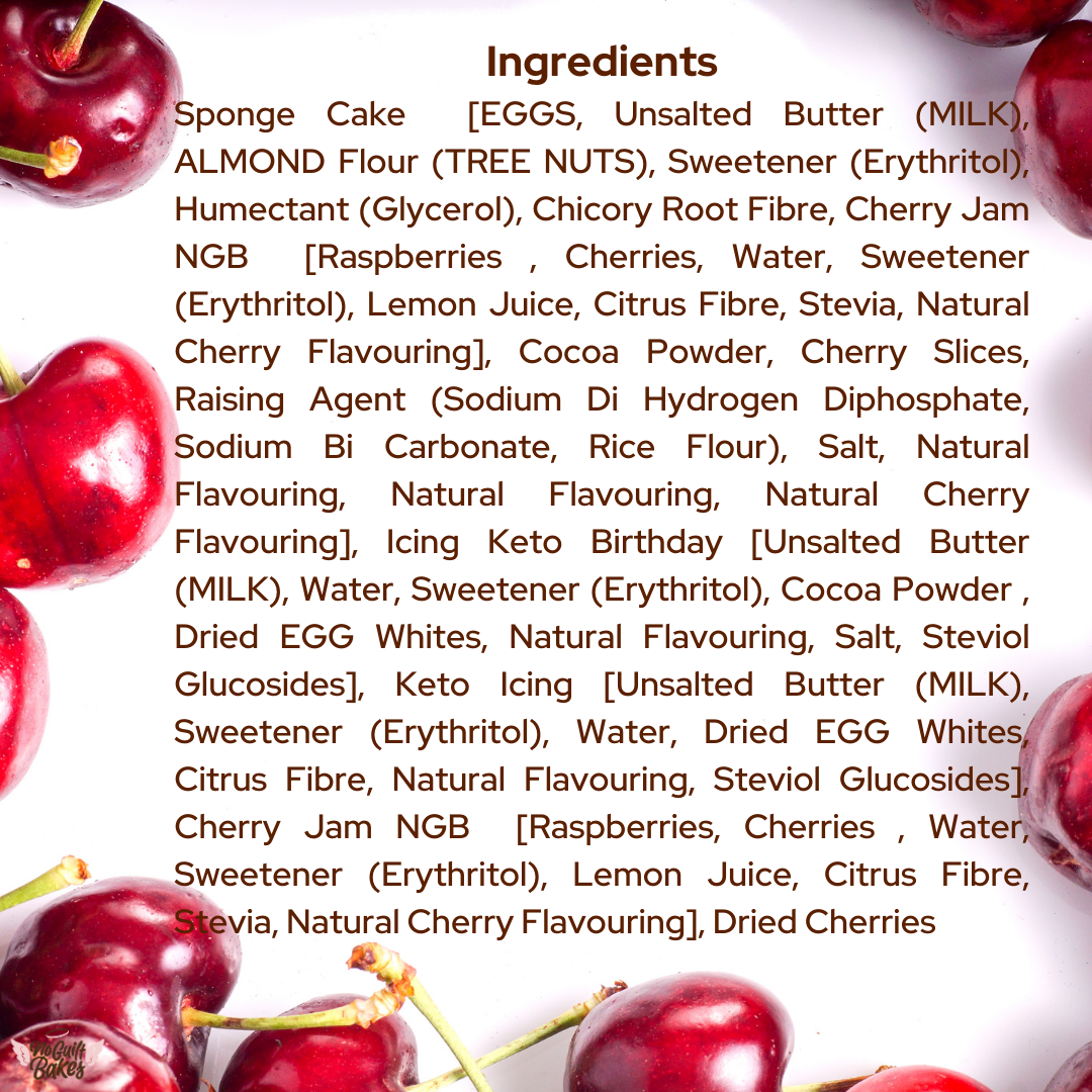 Keto BlackForest Cake - Diabetic Friendly Ingredients