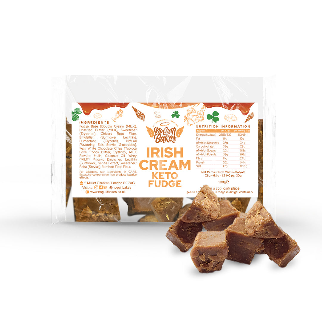 No Guilt Bakes&#39; Luxurious Belgian Chocolate Keto Fudge - Multiple Flavours in a bag.