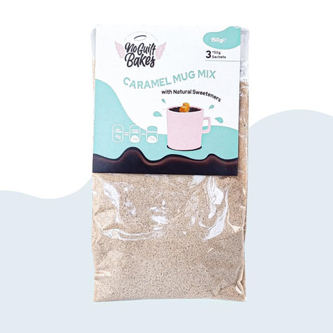 An image of caramel mug mix packaging
