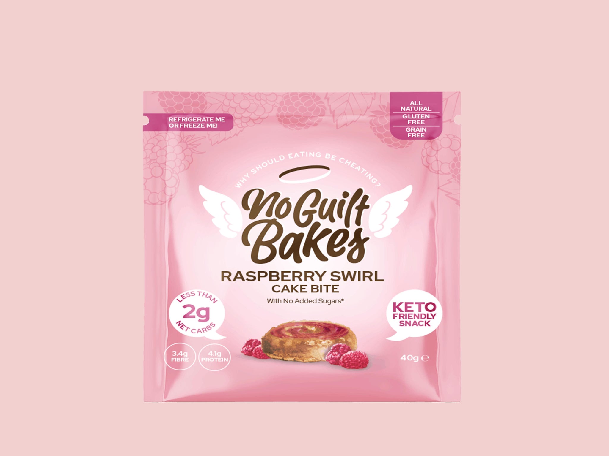 Raspberry Bakewell Swirl Keto Cake Bite Keto Bakery No Guilt Bakes